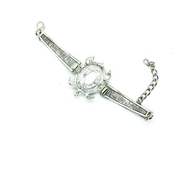 Boho Sea Turtle Rhinestone Silver-Tone Bracelet - Picture 5 of 5